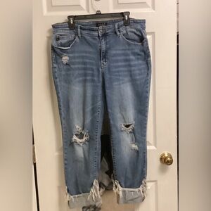 Judy Blue Cuffed Baggy Capris Straight Fit